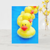 Gele Rubber Duck Verjaardag Kaart (Gele Bloem)