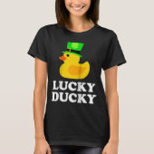 Gele Rubber Duck Vier Leaf C Pet Cool St Patrick T-shirt (Voorkant)