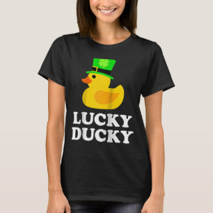 Gele Rubber Duck Vier Leaf C Pet Cool St Patrick T-shirt