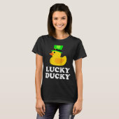 Gele Rubber Duck Vier Leaf C Pet Cool St Patrick T-shirt (Voorkant volledig)