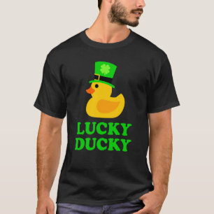 Gele Rubber Duck Vier Leaf C Pet Cool St Patrick T-shirt