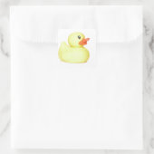 Gele Rubber Duck Vierkante Sticker (Tas)