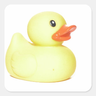 Gele Rubber Duck Vierkante Sticker