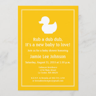 Gele Rubber Duckie Baby shower Kaart