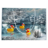 Gele Rubber Duckie Kerstmis Large Cadeautasje (Achterkant)