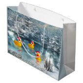 Gele Rubber Duckie Kerstmis Large Cadeautasje (Achterkant Gekanteld)