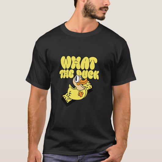 Gele Rubber Duckie Wat de eend Grappig Rubber Doet T-shirt (Voorkant)