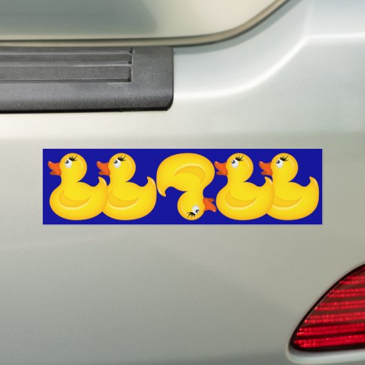 Gele Rubber Duckies Bumpersticker (Op auto)