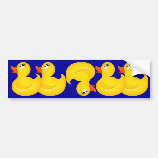 Gele Rubber Duckies Bumpersticker (Voorkant)