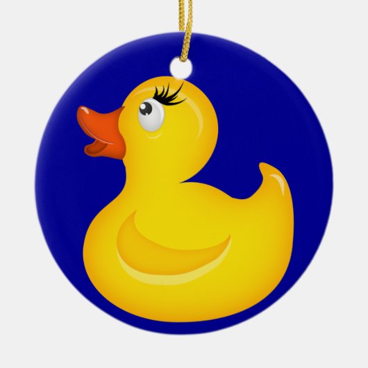 Gele Rubber Duckies Keramisch Ornament (Voorkant)