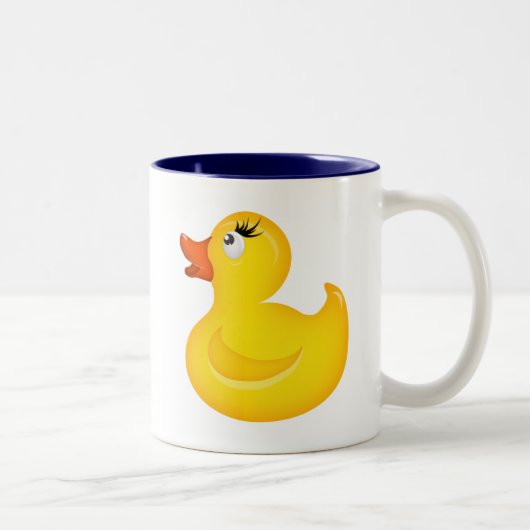 Gele Rubber Duckies Tweekleurige Koffiemok (Rechts)