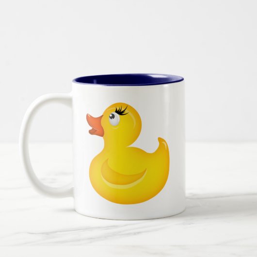 Gele Rubber Duckies Tweekleurige Koffiemok (Links)
