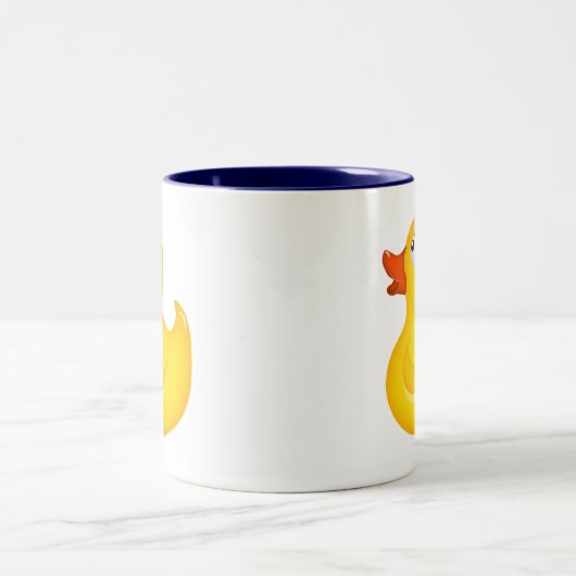 Gele Rubber Duckies Tweekleurige Koffiemok (Center)