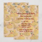 Gele Rubber Ducks Fun Party Kaart (Voorkant / Achterkant)