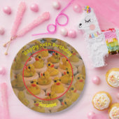Gele Rubber Ducks Gepersonaliseerde Verjaardagsfee Papieren Bordje (Feest)