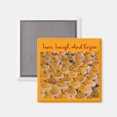 Gele Rubber Ducks Inspirerend Quote Magnet (Voorkant / Achterkant)