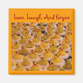 Gele Rubber Ducks Inspirerend Quote Magnet (Voorkant)