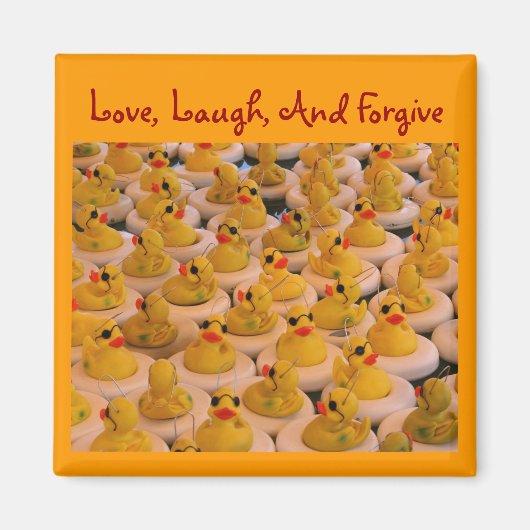 Gele Rubber Ducks Inspirerend Quote Magnet (Voorkant)