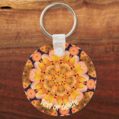 Gele Rubber Ducks Kaleidoscope Personaliseert Sleutelhanger (Voorkant)