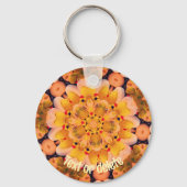Gele Rubber Ducks Kaleidoscope Personaliseert Sleutelhanger (Achterkant)