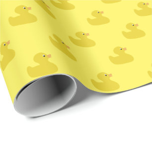 Gele Rubber Ducky   Achtergrond kleur Cadeaupapier