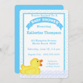 Gele Rubber Ducky Baby shower Uitnodiging (Voorkant / Achterkant)