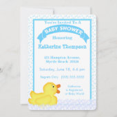 Gele Rubber Ducky Baby shower Uitnodiging (Voorkant)
