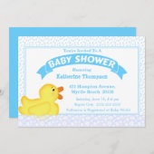 Gele Rubber Ducky Baby shower Uitnodiging (Voorkant / Achterkant)