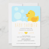 Gele Rubber Ducky Baby shower Uitnodiging (Voorkant)