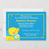 Gele Rubber Ducky Baby shower Uitnodiging (Voorkant)
