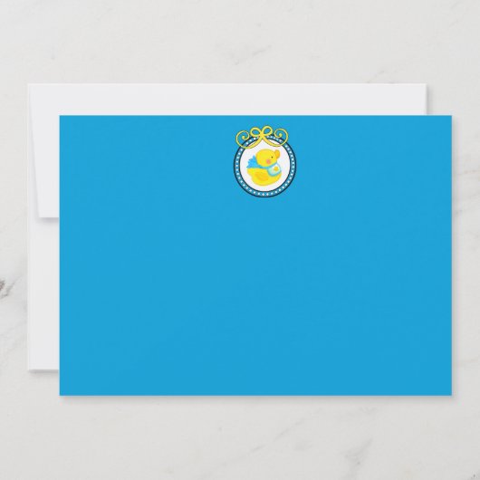 Gele Rubber Ducky Baby shower Uitnodiging (Achterkant)