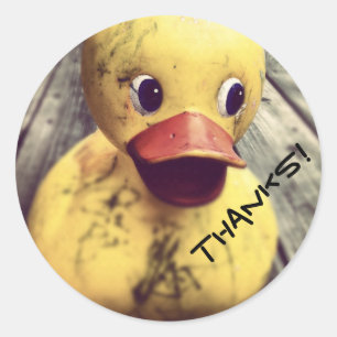 Gele Rubber Ducky Bedankt! Ronde Sticker