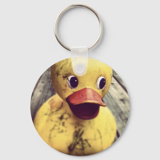 Gele Rubber Ducky bedekt met vuil! Sleutelhanger (Voorkant)