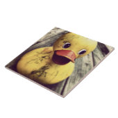 Gele Rubber Ducky bedekt met vuil! Tegeltje (Zijkant)
