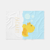 Gele Rubber Ducky Fleece Deken (Voorkant (Horizontaal))
