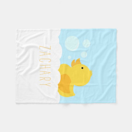 Gele Rubber Ducky Fleece Deken (Voorkant (Horizontaal))