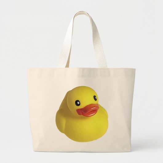 Gele Rubber Ducky Grote Tote Bag (Voorkant)