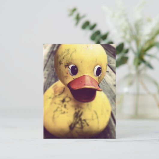 Gele Rubber Ducky heeft een Bath nodig! Briefkaart (Staand voorkant)