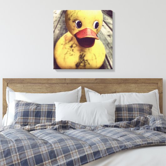 Gele Rubber Ducky heeft een Bath nodig! Canvas Afdruk (Insitu (Slaapkamer))