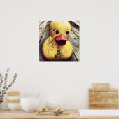 Gele Rubber Ducky heeft een Bath nodig! Poster (Keuken)