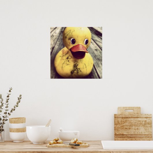 Gele Rubber Ducky heeft een Bath nodig! Poster (Keuken)