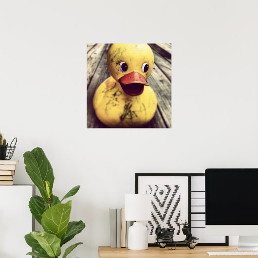 Gele Rubber Ducky heeft een Bath nodig! Poster (Thuiskantoor)