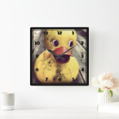 Gele Rubber Ducky heeft een Bath nodig! Vierkante Klok (Huis)