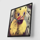 Gele Rubber Ducky heeft een Bath nodig! Vierkante Klok (Hoek)