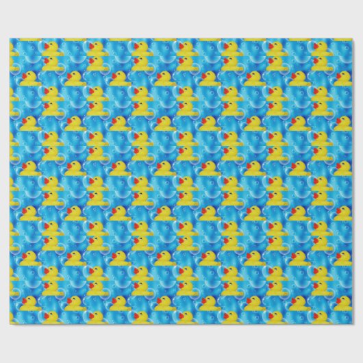 Gele Rubber Ducky in Bubbles Cadeaupapier (Vlak)