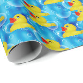 Gele Rubber Ducky in Bubbles Cadeaupapier (Rol Hoek)