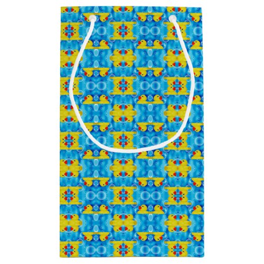 Gele Rubber Ducky in Bubbles Klein Cadeauzakje (Achterkant)