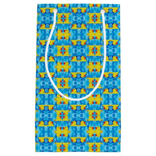 Gele Rubber Ducky in Bubbles Klein Cadeauzakje (Voorkant)