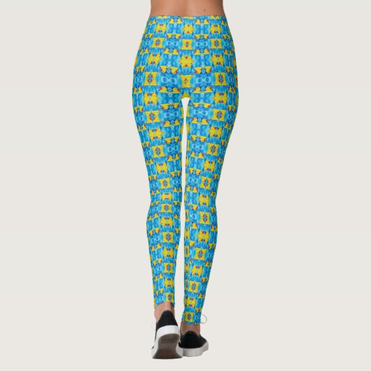 Gele Rubber Ducky in Bubbles Leggings (Achterkant)