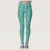Gele Rubber Ducky in Bubbles Leggings (Voorkant)